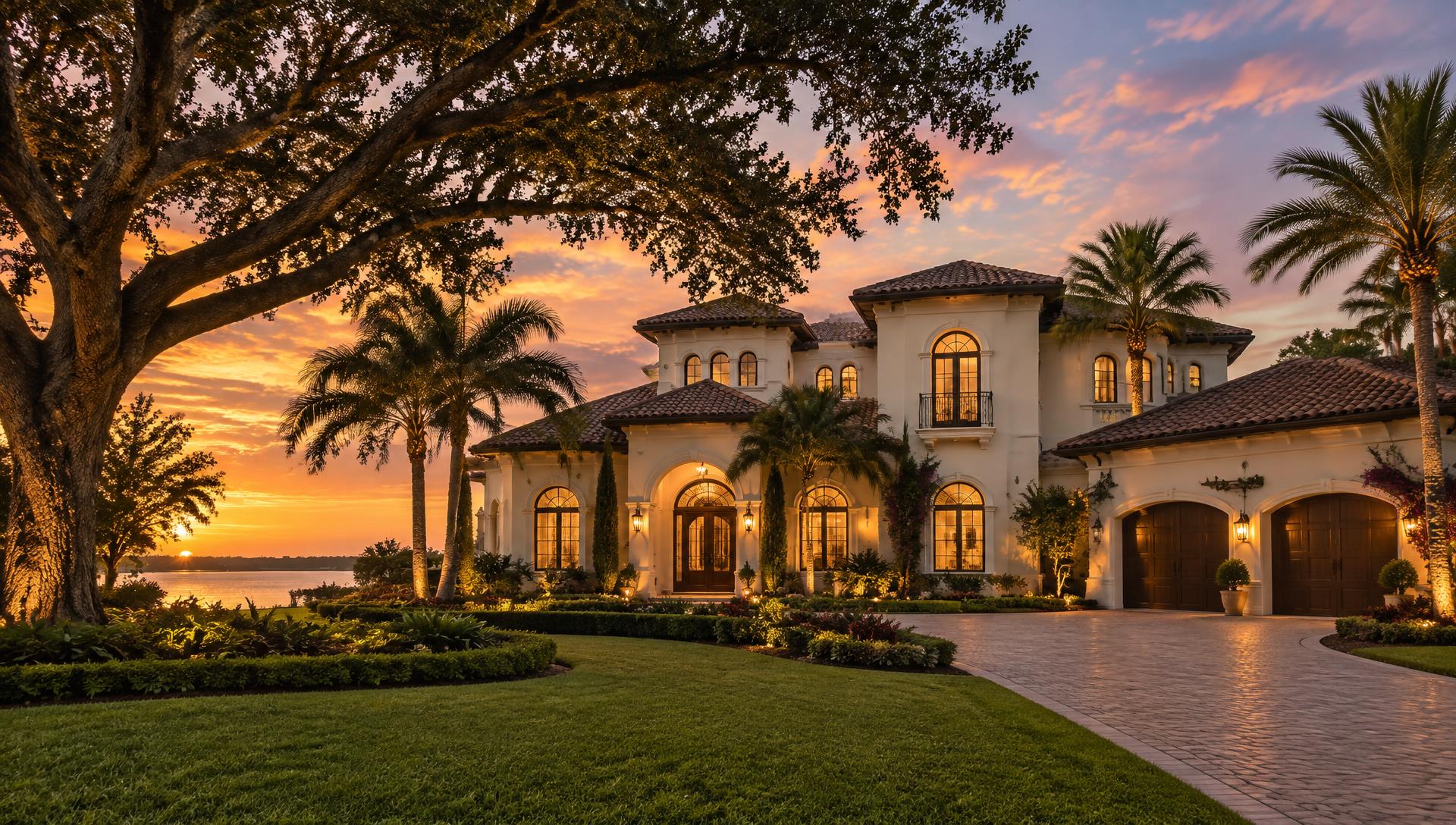 Residência em Orlando ao entardecer